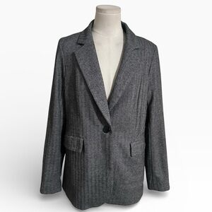 RACHEL ZOE Black Gray Houndstooth Blazer Jacket Work Event Meeting Casual L